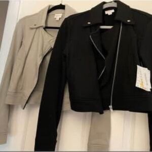 LuLaRoe Black Leather Moto Jacket Asymmetrical Zipper